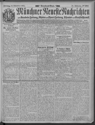 Münchner neueste Nachrichten Freitag 10. November 1905