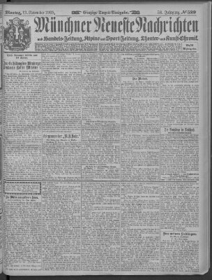 Münchner neueste Nachrichten Montag 13. November 1905