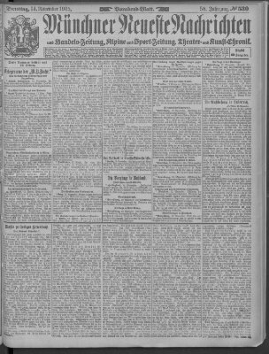 Münchner neueste Nachrichten Dienstag 14. November 1905