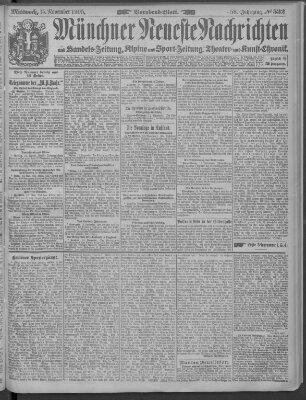 Münchner neueste Nachrichten Mittwoch 15. November 1905