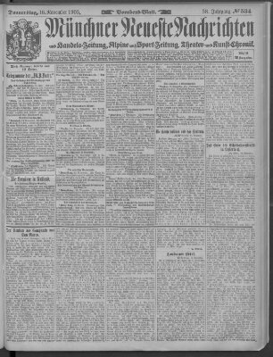 Münchner neueste Nachrichten Donnerstag 16. November 1905