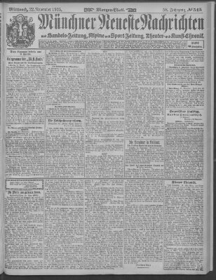 Münchner neueste Nachrichten Mittwoch 22. November 1905