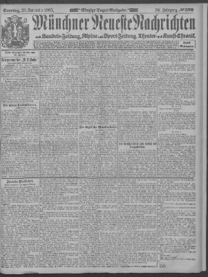 Münchner neueste Nachrichten Sonntag 26. November 1905