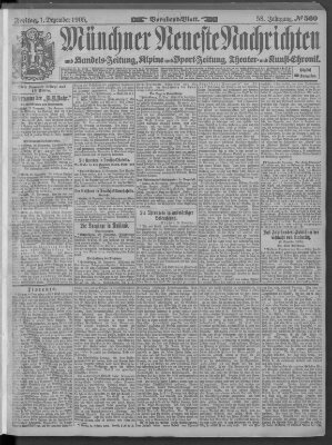 Münchner neueste Nachrichten Freitag 1. Dezember 1905