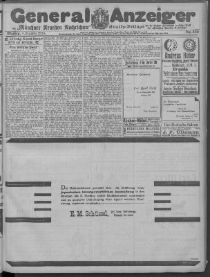 Münchner neueste Nachrichten Montag 4. Dezember 1905