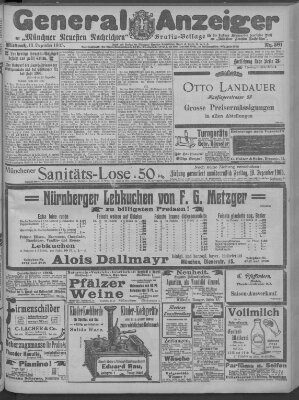 Münchner neueste Nachrichten Mittwoch 13. Dezember 1905