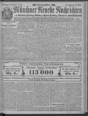 Münchner neueste Nachrichten Freitag 15. Dezember 1905