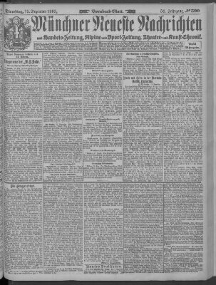 Münchner neueste Nachrichten Dienstag 19. Dezember 1905