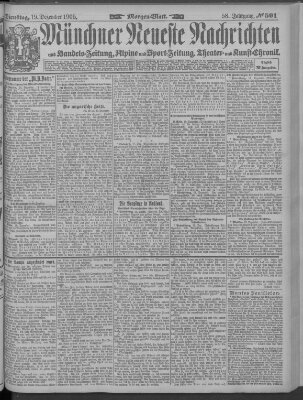 Münchner neueste Nachrichten Dienstag 19. Dezember 1905