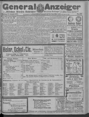 Münchner neueste Nachrichten Dienstag 19. Dezember 1905