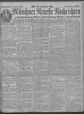 Münchner neueste Nachrichten Mittwoch 20. Dezember 1905