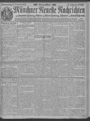 Münchner neueste Nachrichten Donnerstag 21. Dezember 1905