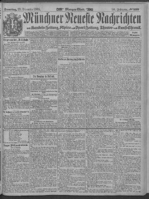 Münchner neueste Nachrichten Samstag 23. Dezember 1905