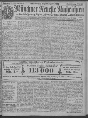 Münchner neueste Nachrichten Sonntag 24. Dezember 1905