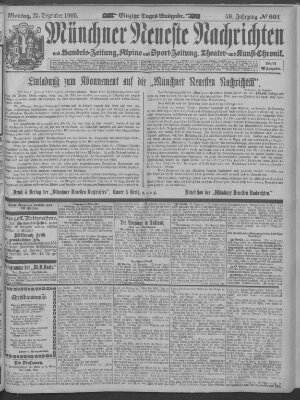 Münchner neueste Nachrichten Montag 25. Dezember 1905