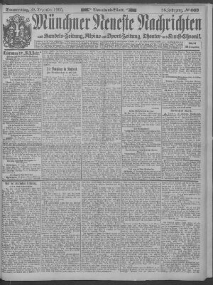 Münchner neueste Nachrichten Donnerstag 28. Dezember 1905