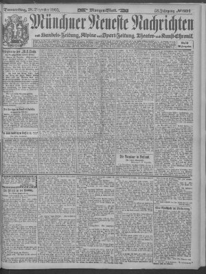 Münchner neueste Nachrichten Donnerstag 28. Dezember 1905