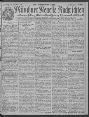 Münchner neueste Nachrichten Freitag 29. Dezember 1905