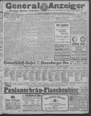 Münchner neueste Nachrichten Montag 1. Mai 1905