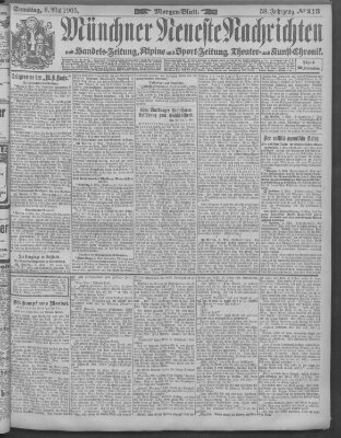 Münchner neueste Nachrichten Samstag 6. Mai 1905