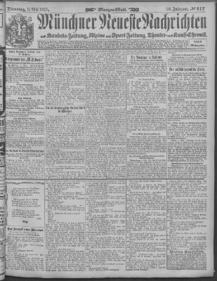 Münchner neueste Nachrichten Dienstag 9. Mai 1905