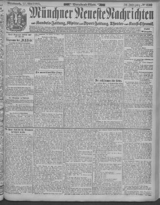 Münchner neueste Nachrichten Mittwoch 17. Mai 1905