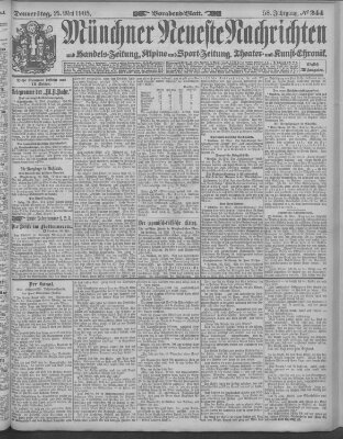 Münchner neueste Nachrichten Donnerstag 25. Mai 1905