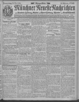 Münchner neueste Nachrichten Donnerstag 25. Mai 1905