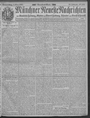 Münchner neueste Nachrichten Donnerstag 2. März 1905