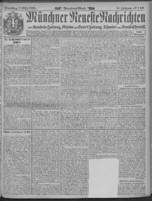 Münchner neueste Nachrichten Dienstag 7. März 1905