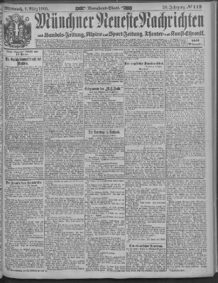 Münchner neueste Nachrichten Mittwoch 8. März 1905