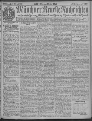 Münchner neueste Nachrichten Mittwoch 8. März 1905