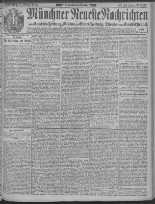 Münchner neueste Nachrichten Samstag 11. März 1905