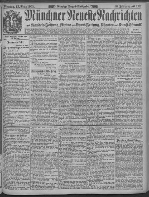 Münchner neueste Nachrichten Montag 13. März 1905