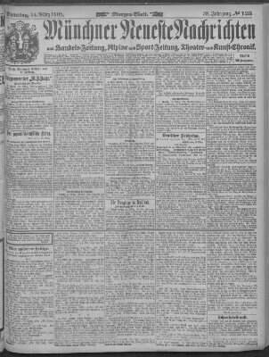 Münchner neueste Nachrichten Dienstag 14. März 1905