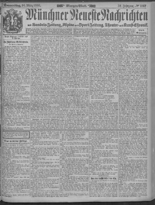 Münchner neueste Nachrichten Donnerstag 16. März 1905