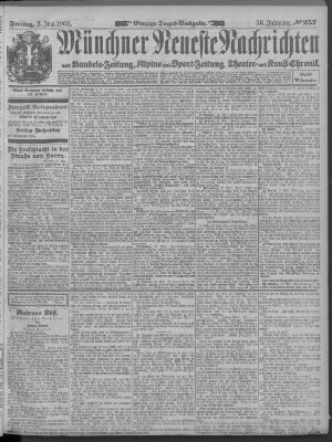 Münchner neueste Nachrichten Freitag 2. Juni 1905