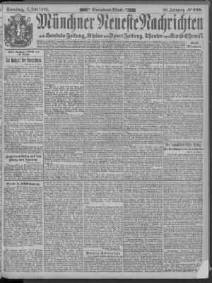 Münchner neueste Nachrichten Samstag 3. Juni 1905