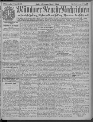 Münchner neueste Nachrichten Mittwoch 7. Juni 1905