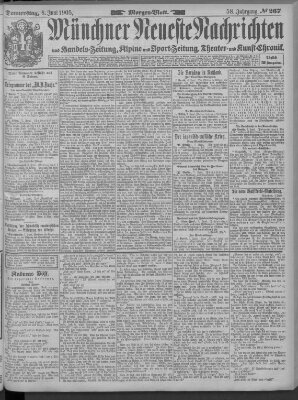 Münchner neueste Nachrichten Donnerstag 8. Juni 1905