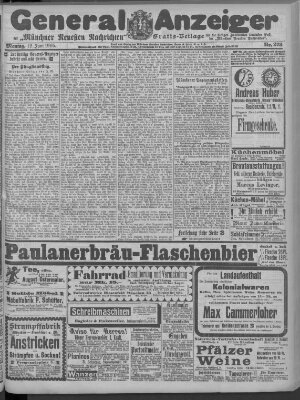 Münchner neueste Nachrichten Montag 12. Juni 1905