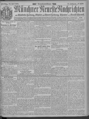 Münchner neueste Nachrichten Freitag 16. Juni 1905