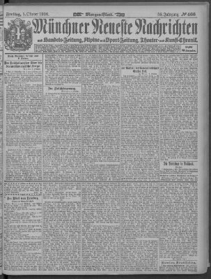 Münchner neueste Nachrichten Freitag 5. Oktober 1906