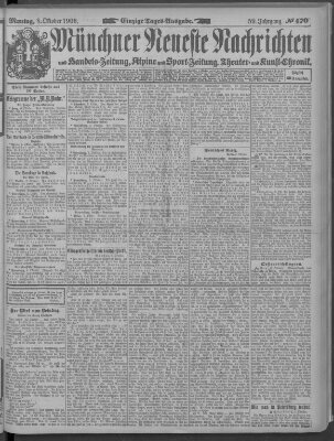 Münchner neueste Nachrichten Montag 8. Oktober 1906