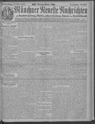 Münchner neueste Nachrichten Donnerstag 18. Oktober 1906