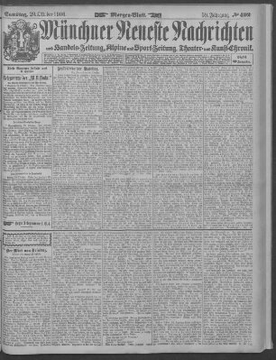 Münchner neueste Nachrichten Samstag 20. Oktober 1906