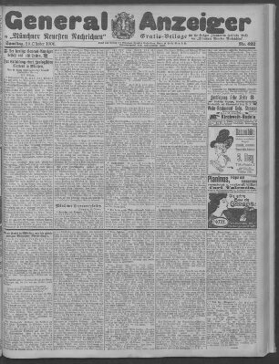 Münchner neueste Nachrichten Samstag 20. Oktober 1906