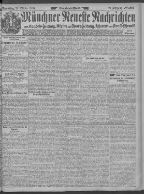 Münchner neueste Nachrichten Samstag 27. Oktober 1906