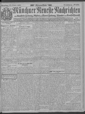 Münchner neueste Nachrichten Samstag 27. Oktober 1906