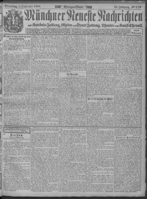 Münchner neueste Nachrichten Tuesday 4. September 1906